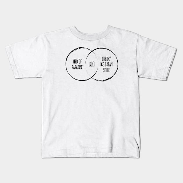 Rio Venn Diagram Kids T-Shirt by Rad Love